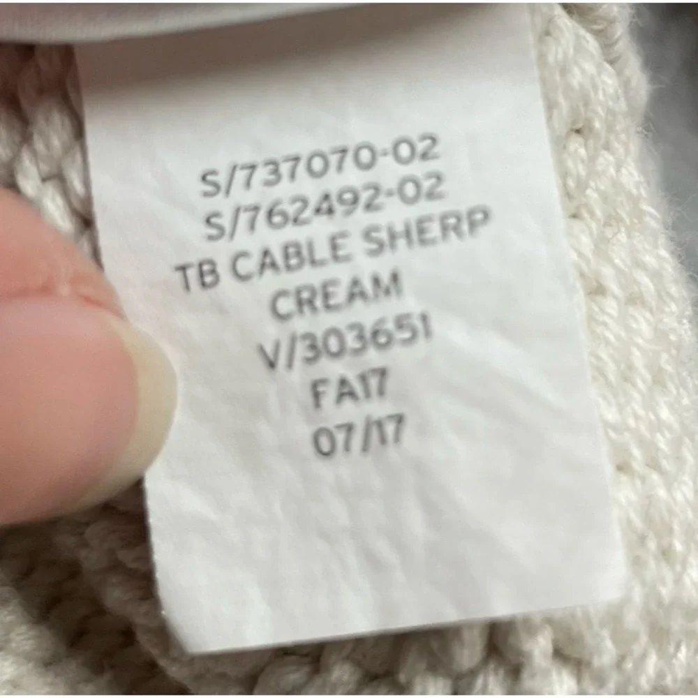 babyGap Cable Knit Fisherman Sweater Sz‎ 4 Yr Cream Sherpa Collar Elbow Patches